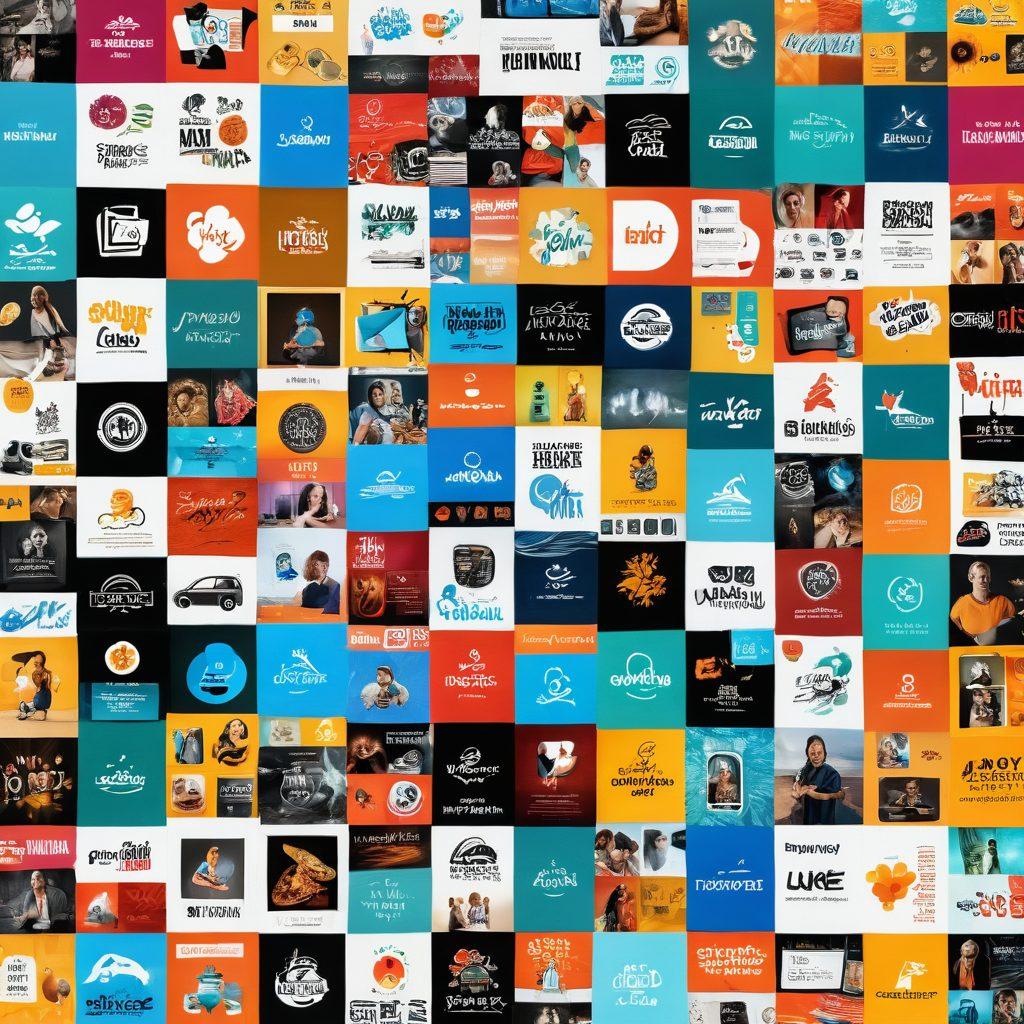 A dynamic collage illustrating short-form video content, featuring vibrant thumbnails of various genres like comedy, cooking, and tutorials, with abstract digital waves symbolizing streaming across the image. Include playful icons representing likes and shares, along with a glimpse of diverse viewers on their devices, showcasing a global reach. super-realistic. vibrant colors. modern digital art.